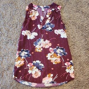 Old Navy Floral Mini Dress - Burgundy and Pink